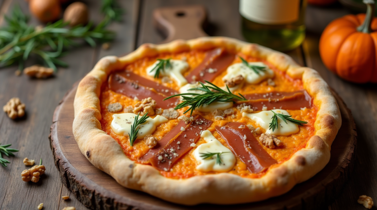 Elegant Gourmet Pizza Presentation